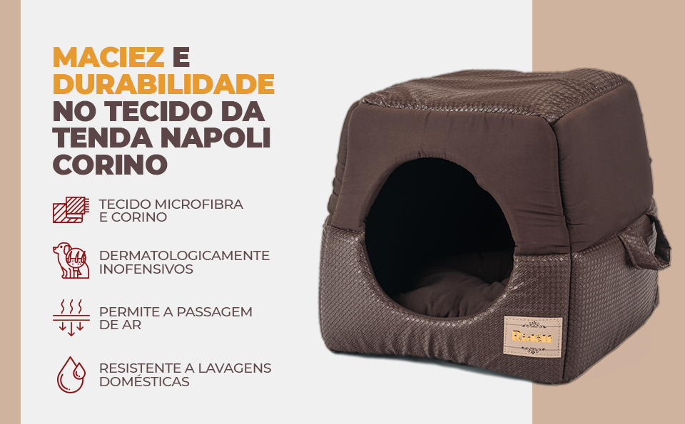 Maciez e durabilidade no tecido da tenda Napoli Corino