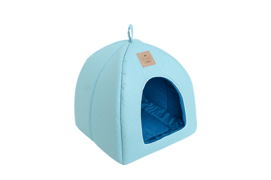 Cama Para Cães e Gatos Modelo Tenda Napoli Corino - Azul